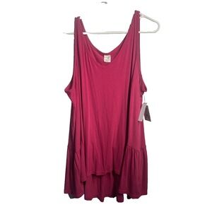 terra & sky womens sleeveless tank top long shirt plus size 1X 16w 18w